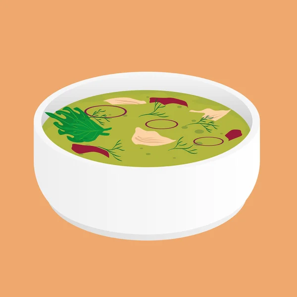 Green Chicken Curry Soup — Stock Illustration Green Chicken Curry Soup Vector Graphics