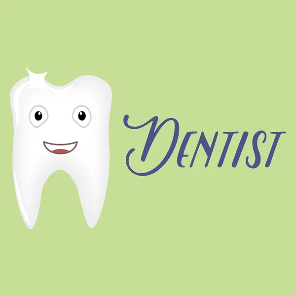 Zahnarzt-Logo mit Lächeln Zahn — Stockvektor