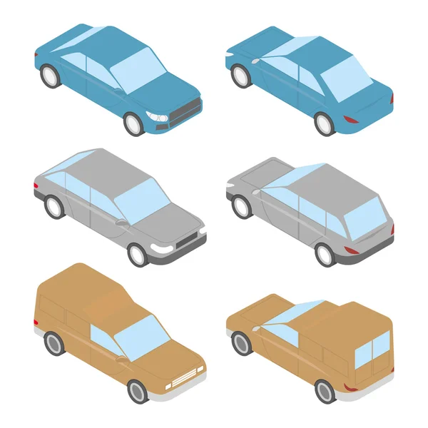 Conjunto de carros isométricos —  Vetores de Stock