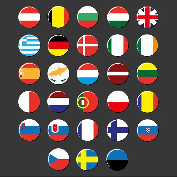 Badges de pays de l'Union européenne — Image vectorielle