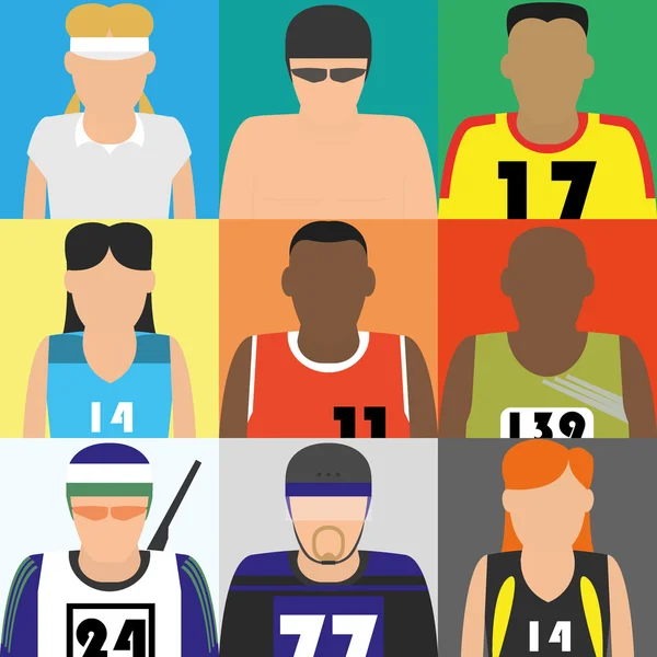 Sportovní lidé ikony — Stockový vektor