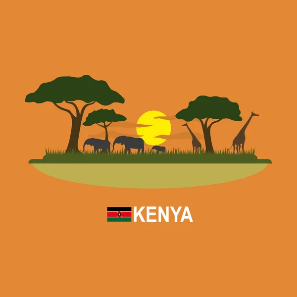 Kenya safari infographic — Stock Vector