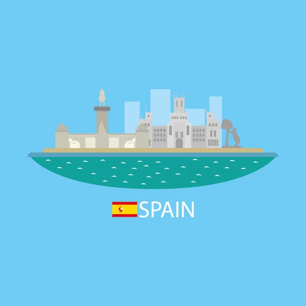 Espagne célèbres bâtiments infographie — Image vectorielle