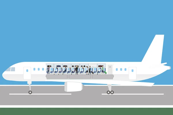 Corte de avión: interior y exterior — Vector de stock