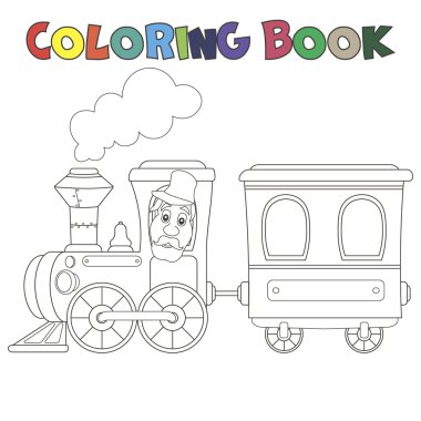 Boyama kitabı tren arabaları ile