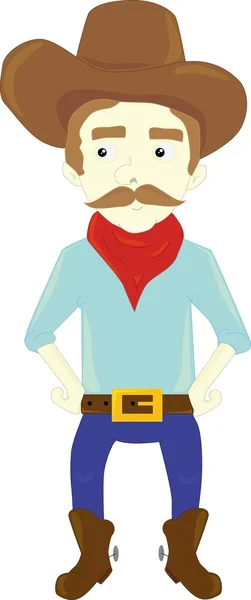 Un cartone animato illustrazione di cowboy americano — Vettoriale Stock