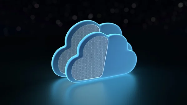 Cloud computingu, téma - 3d vykreslení — Stock fotografie