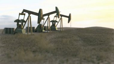 Petrol kuyuları sorunsuz döngü - çayır üzerinde yağ pompaları