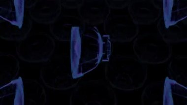 VJ müzikal hareket görüntüleri - neon hoparlörler. 3D render