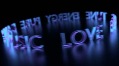 VJ sorunsuz döngü - neon müzikal işaretler. 3D render