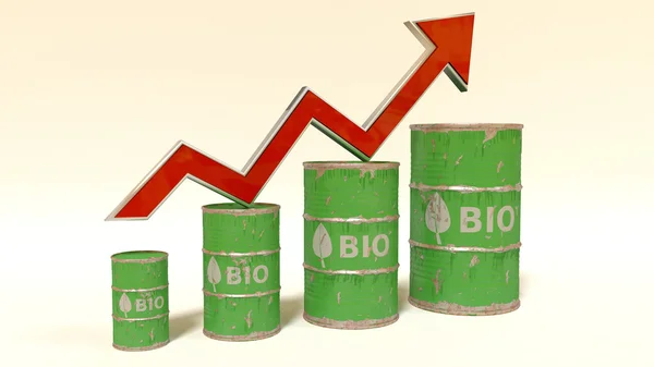 The price of bio fuel rising up. 3D render — Stock Photo, Image