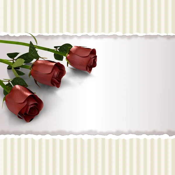 Ευχετήρια κάρτα με τριαντάφυλλα σε στυλ ρετρό — Φωτογραφία Αρχείου
