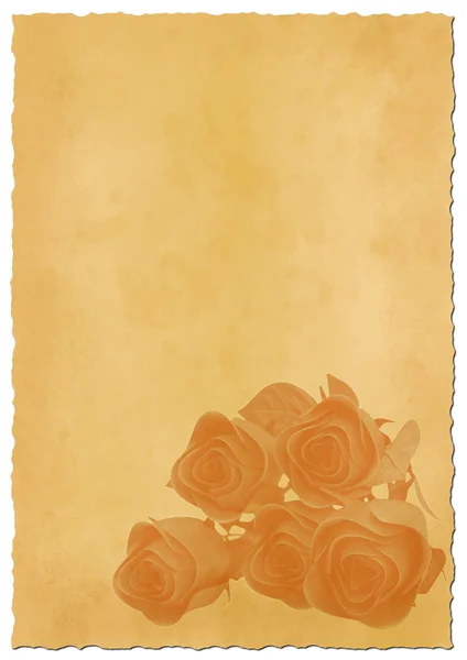 Retro zgrywanie papieru z różami — Zdjęcie stockowe