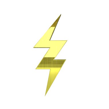 altın enerji simgesi - 3d render