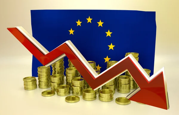 Colapso de la moneda - Unión Europea — Foto de Stock