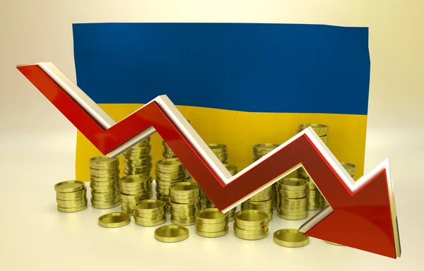 Colapso da moeda - hryvnia ucraniana — Fotografia de Stock