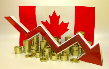 currency collapse - Canadian Dollar clipart