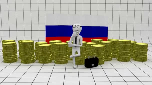 俄罗斯经济 - 金融概念 — 图库视频影像