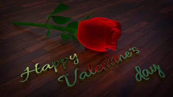 Tema Feliz día de San Valentín con rosa roja — Foto de Stock