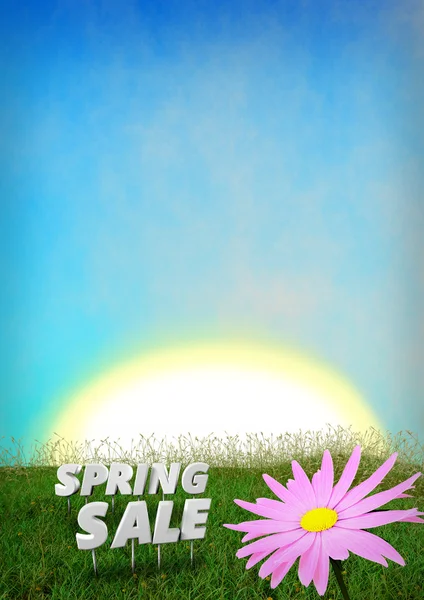 Venta de primavera plantilla de fondo de descuento — Foto de Stock