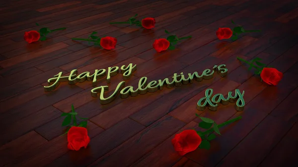 Boldog Valentin-nap témája a vörös rózsa — Stock Fotó