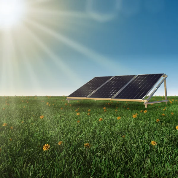 Zonnepanelen hernieuwbare energieconcept — Stockfoto