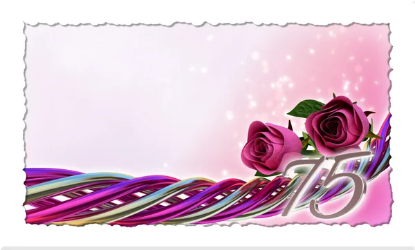 Concetto di compleanno con rose rosa e scintille — Foto Stock