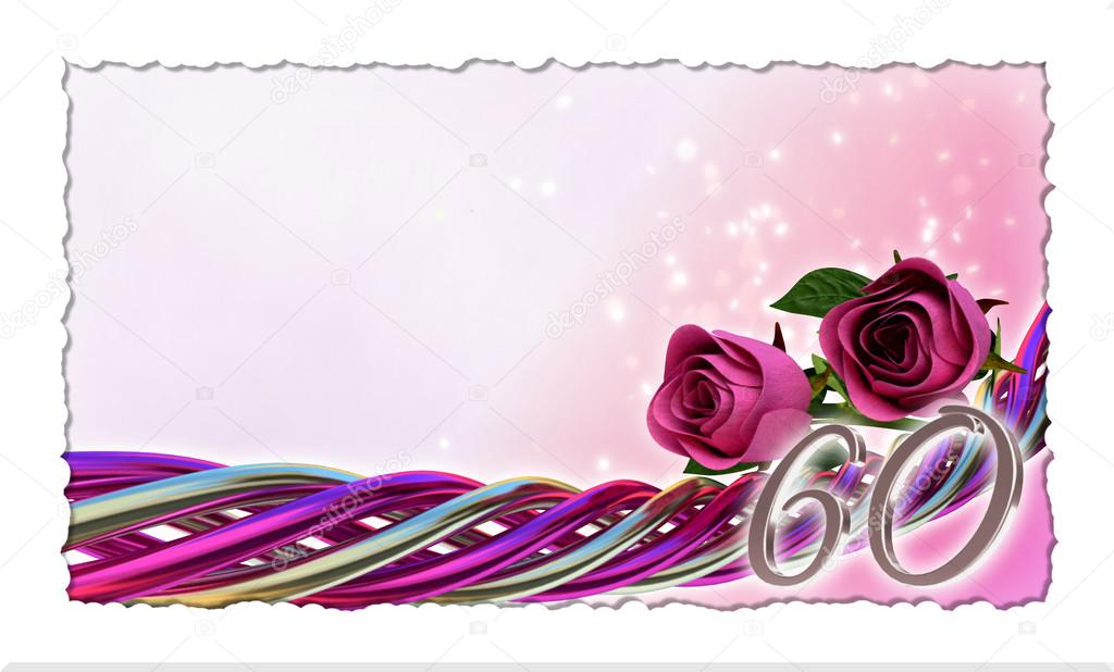 birthday concept with pink roses and sparks