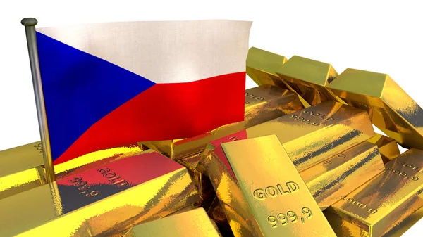 Czech economy concept with gold bullion — Stock Photo, Image