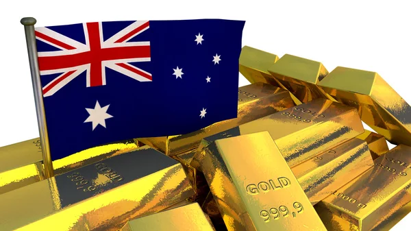Australian economy concept with gold bullion — Stock Photo, Image