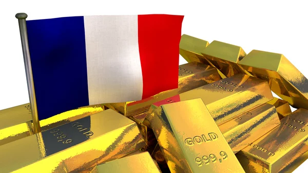 Frankrijk economie concept met goud — Stockfoto