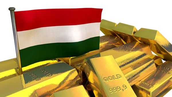 Hungarian economy concept with gold bullion — Stock Photo, Image