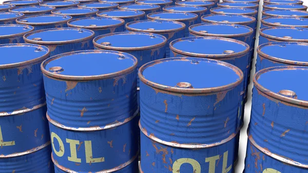 kirli yıpranmış çizilmiş petrol varil çok sayıda