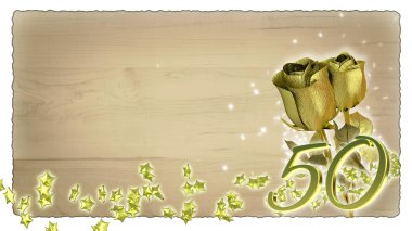 doğum günü kavramı altın gül ve yıldız parçacıklar