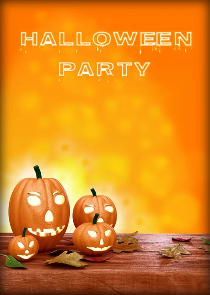 Plantilla de Halloween Party Design con calabazas — Foto de Stock