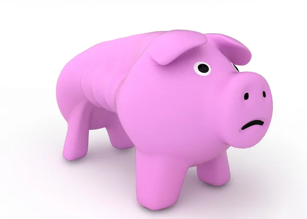 Bankruptcy crisis concept - sad piggy bank crying — Stock Photo, Image