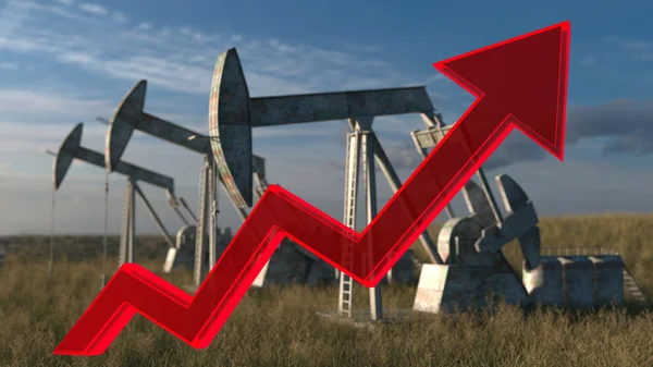 Pozzi petroliferi - aumento del prezzo del petrolio — Foto Stock