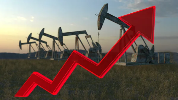 Pozzi petroliferi - aumento del prezzo del petrolio — Foto Stock