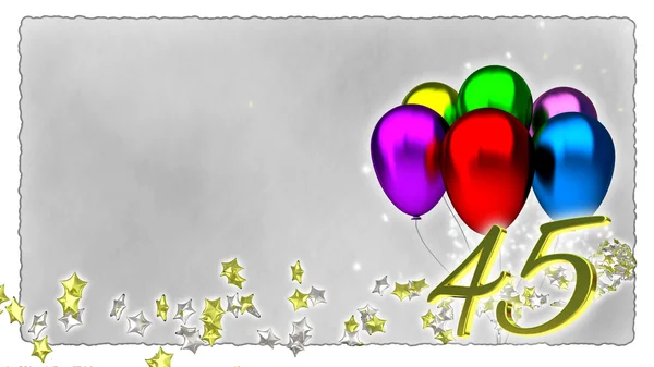 Concetto di compleanno con palloncini colorati - 45esimo — Foto Stock