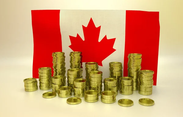 Finanzierungskonzept mit kanadischer Flagge — Stockfoto