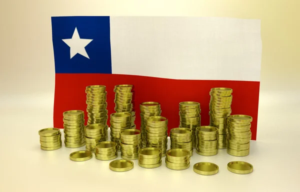 Financiën concept met Chileense vlag — Stockfoto