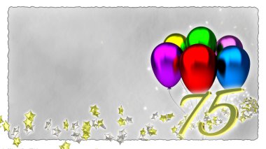 renkli baloons - 75 konseptiyle doğum günü