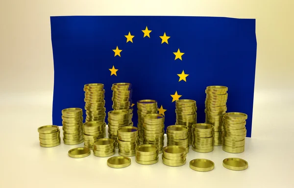 Koncepcja finansowania z flagą UE — Zdjęcie stockowe