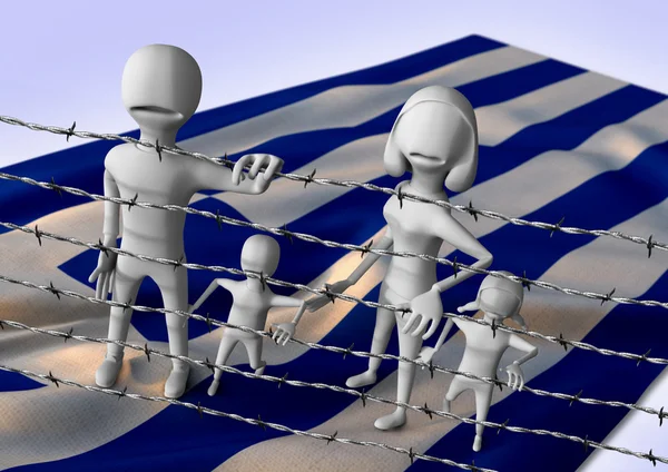 Миграция в Европу - кризис в Греции — стоковое фото