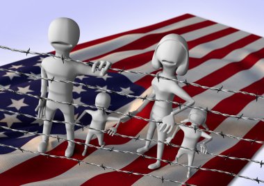 migration to europe concept - crisis in USA clipart