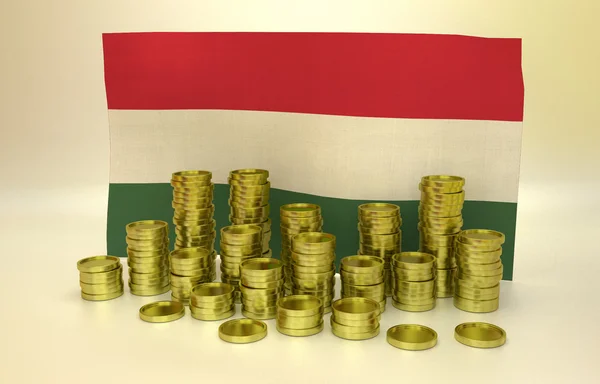 Financiën concept met de Hongaarse vlag — Stockfoto