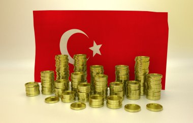 Altın sikke ve Türk bayrağı