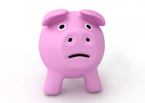 Faillissement crisis concept - triest piggy bank — Stockfoto