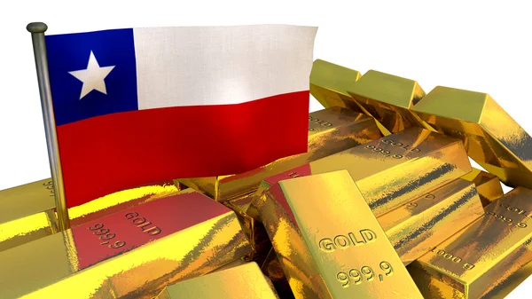 Chilijskie gospodarki koncepcja z złota — Zdjęcie stockowe