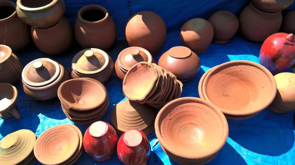 Scenic View Earthen Pots Clay Pots Multipurpose Use — Stock Photo, Image